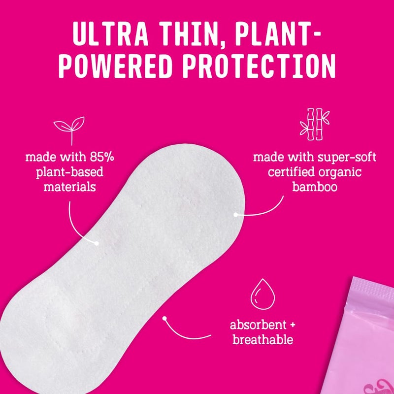 Flo - Daily Liners (24 Pack) Very Light Flow - Wrapped, Ultra-Thin - Natural, Absorbent, Soft & Breathable - Made with Organic Bamboo Panty - Liners for Women - Fragrance Free - Vegan & Cruelty Free - Image 3